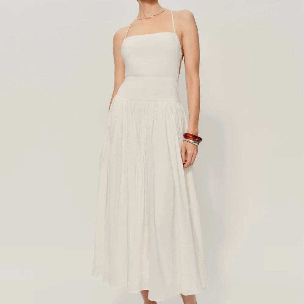 Reformation Perlette Dress Ivory - Size 8